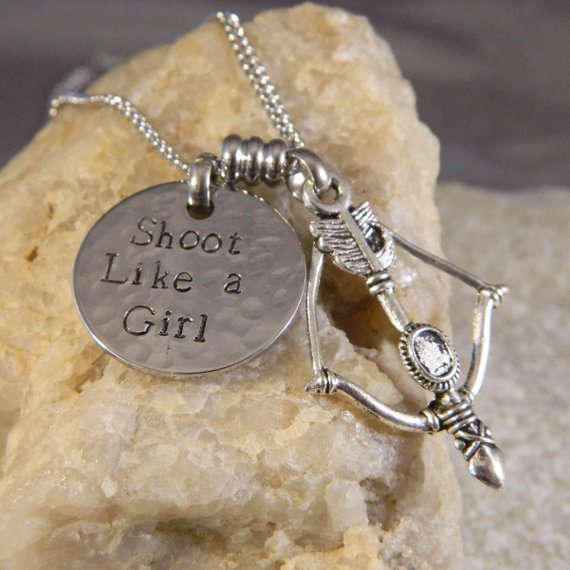 Shoot Like a Girl Bow and Arrow Necklace